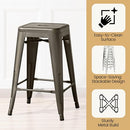 Yaheetech 24" Metal Barstools Set of 4 Counter Height Backless Stools - Like New