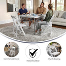 Flash Furniture HERCULES Series White Wood Folding Chair Vinyl Padded Seat - Like New