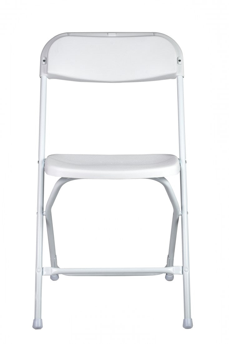 CHIVARI FOLDING CHAIR (STEEL-POLY CHAIR) BY CHIVARI CFPW-CX-T 10 PACK - WHITE - Like New