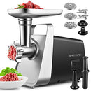 CHEFFANO MEAT GRINDER ELECTRIC, 350W[2000W MAX] - BLACK/SILVER - Like New