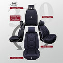 OASIS AUTO Custom Fit Seat Covers Full Set Waterproof Faux Leather Seat Black - Brand New