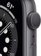 APPLE WATCH SERIES 6 GPS 44mm SPACE GRAY ALUMINUM CASE - BLACK SPORT BAND Like New