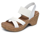 119536 Skechers Women BRYSTOL - NIGHT SKIES heel sandal, White 9 - Like New