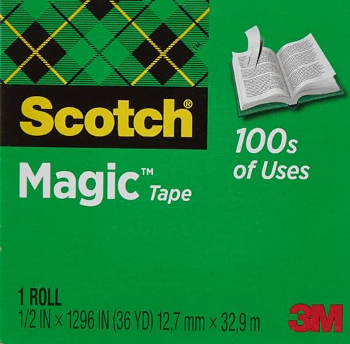 SCOTCH MAGIC TRANSPARENT TAPE, 1/2-IN. X 36-YDS. MMM810121296-13 - Brand New
