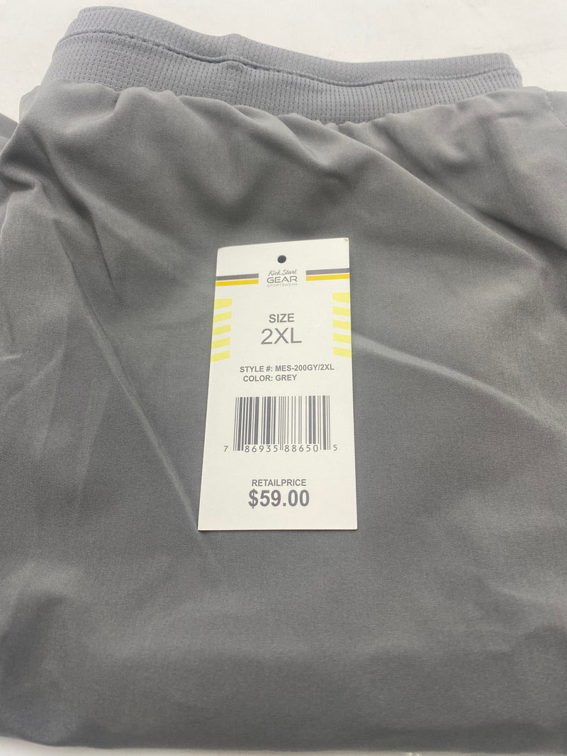 KICK START GEAR SPORTSWEAR SHORTS - SIZE: MEN 2XL - GRAY - Brand New