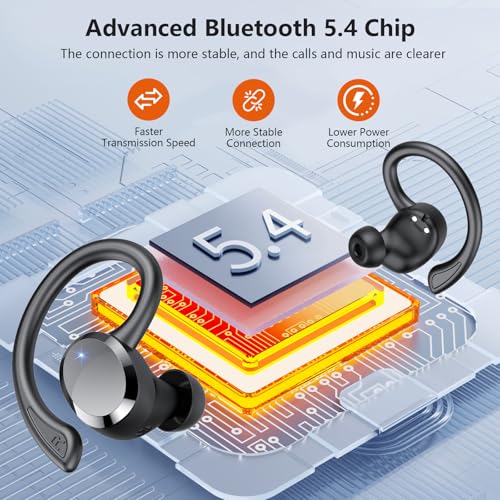 SPRTOYBAT Wireless Headphones Ear Buds ENC Noise Cancelling Mic - Deep Black - Like New