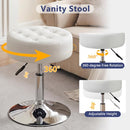 Furniliving Mid-Century Tufted Makeup Ottoman Stool; Modern Big Size - White - Brand New