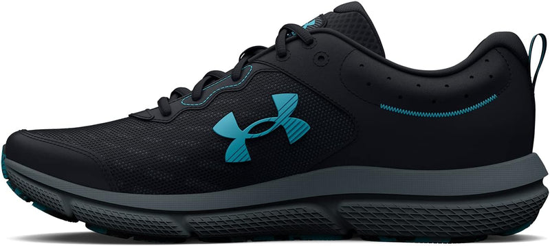 3026175 Under Armour Men's Charged Assert 10 Running Shoe Black/Black/Blue 14 - Like New