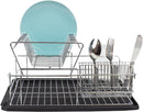 Home Basics Deluxe 2 Tier Dish Rack - Black Like New