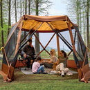 TIMBER RIDGE EASY POP UP GAZEBO CANOPY TENT FOR CAMPING 11.5 X 9.8 FT - ORANGE - Like New