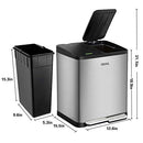 DBAL Trash Can Kitchen 30 Liter Stainless Steel Trash Can 2 x4 Gallon - Brand New