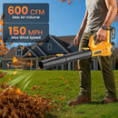 GENERIC CORDLESS LEAF BLOWER WITH 6 ADJUSTABLE WIND SPEED - YELLOW/BLACK - Like New