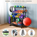 ATRONOR METAL MODERN GYM STORAGE RACK WITH WHEELS FOR DUMBBELLS, YLJ-210-BLACK - Like New