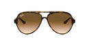 RAY-BAN RB4125 `CATS 5000 AVIATOR` LIGHTHAVANA CLEARGRADIENTBROWN BROWN LENSES - Like New