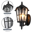 SUCOLITE OUTDOOR WALL LIGHT EXTERIOR WATERPROOF RETRO VINTAGE 2 PACK - BLACK - Like New