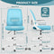 WINRISE DRAFTING CHAIR TALL OFFICE CHAIR ERGONOMIC DESK CHAIRS - BLUE - Like New