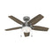 HUNTER ANTERO 44 IN. CEILING FAN LIGHT KIT MATTE SILVER CC52126 - SILVER - Like New