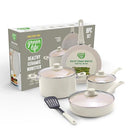 GreenLife 8 Piece Nonstick Cookware Set, Ceramic Pans, CC009160-001 - Brand New