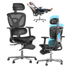 BUPPLEE ERGONOMIC OFFICE CHAIR WITH FOOT REST - Black - Like New