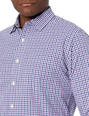 AMAZON ESSENTIALS LONG-SLEEVE CASUAL POPLIN MEN'S XX-LARGE BLUE PURPLE GINGHAM - Brand New