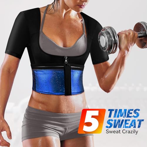 MATKAO SAUNA SUIT FOR WOMEN WEIGHT LOSS SAUNA SHIRT FOR WOMEN/WOMEN M/BLUE - Like New