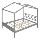 BED BATH & BEYOND FULL SIZE WOOD HOUSE BED WITH STORAGE - SPACE GRAY - Like New