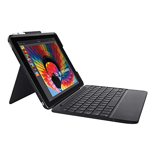 LOGITECH SLIM COMBO CASE DETACHABLE BACKLIT BLUETOOTH IPAD 5TH 6TH GEN BLACK - Like New