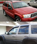 Set of 4Pcs Smoke Window Sun Rain Visor Vent Guard Deflector Shade Fit Jeep - Brand New