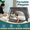 Pamo Babe Mini Travel Crib Portable with Mattress Pad P996 - Grey Like New