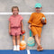 B SPORTS B TOYS KIDS PICKLEBALL GAME WOODEN PADDLE SET BX2347Z - BLUE/ORANGE - Like New