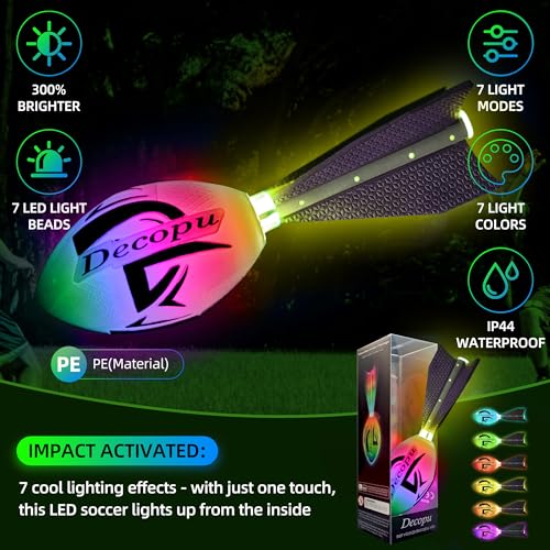 DECOPU PREMIUM FOAM GLOW FOOTBALL LATEST LED LIGHT GIFT FOR KIDS MULTI-COLOR - Like New