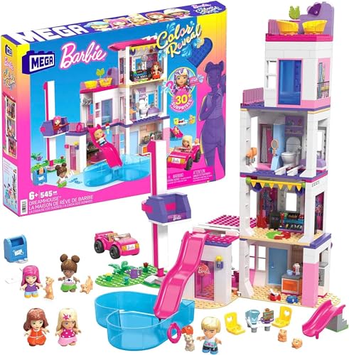 MATTEL MEGA BARBIE COLOR REVEAL DREAM HOUSE BUILDING KIT HHMO1 - MULTICOLOR - Like New