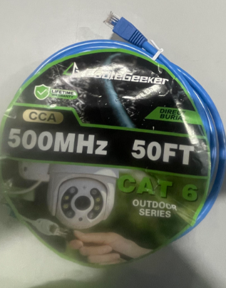 CABLEGEEKER CAT6 OUTDOOR ETHERNET CABLE, 24AWG RJ45 PATCH CABLE 50FT - BLUE - Like New