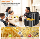 7-in-1 Air Fryer, Aigostar 4.5 QT with LED Digital Touch EX2502,1400W, Black - Brand New
