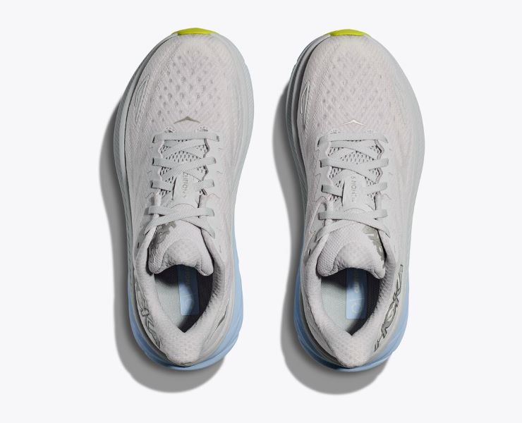 HOKA WOMEN'S CLIFTON 9 WIDE WIDTH - SIZE: WOMEN 11W - NIMBUS CLOUD/ICE WATER - Like New