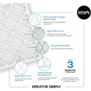 SIMPLY FILTERS 10X20X1 MERV 8, MPR 600 AC FURNACE HVAC AIR FILTER 6 PACK - WHITE - Brand New