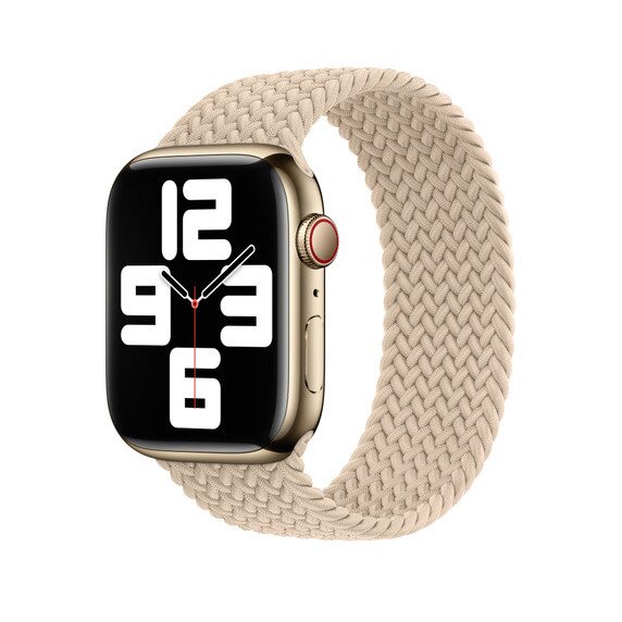 APPLE WATCH BRAIDED SOLO LOOP 45MM - SIZE 4 - BEIGE - Like New