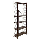 Origami 6 Tier Classic Stamped Steel Bookcase Shelf Organizer Rack - Bronze - Like New