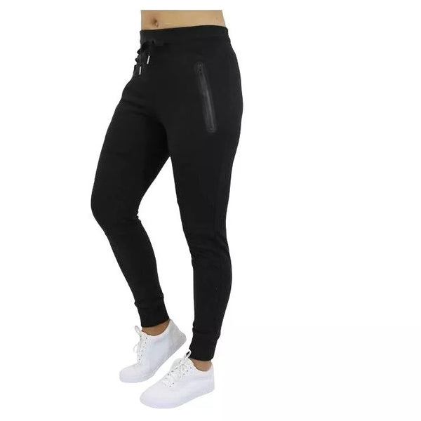 BLU ROCK WOMEN'S JOGGER SWEATPANTS - SIZE: WOMEN L - BLACK - Brand New