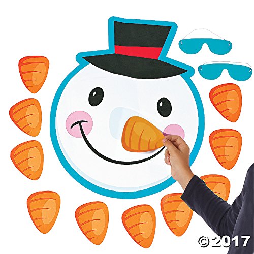 GENERIC PIN THE NOSE ON THE SNOWMAN PARTY 14 PIECES - WHITE - Brand New