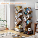 EASYCOM TREE BOOKSHELF METAL BASE 7 TIER BOOKCASE STORAGE - BROWN - Like New