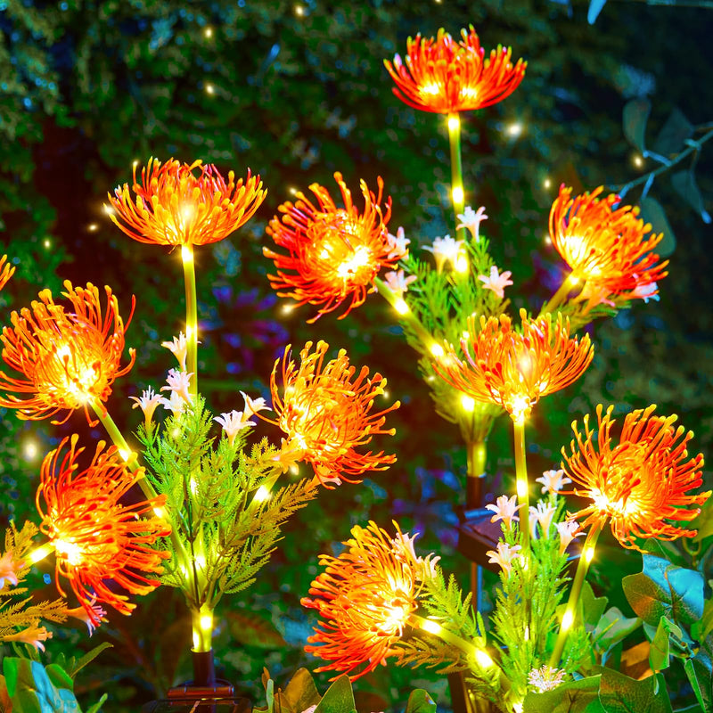 Brightown Outdoor Solar Garden Lights - 4 Pack LED Flower Lights Glowing - Red - Like New