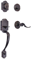 AMAZON BASICS FRONT DOOR LOCK SET HANDLESET SHELBY LEVER - OILED-BRONZE - Like New