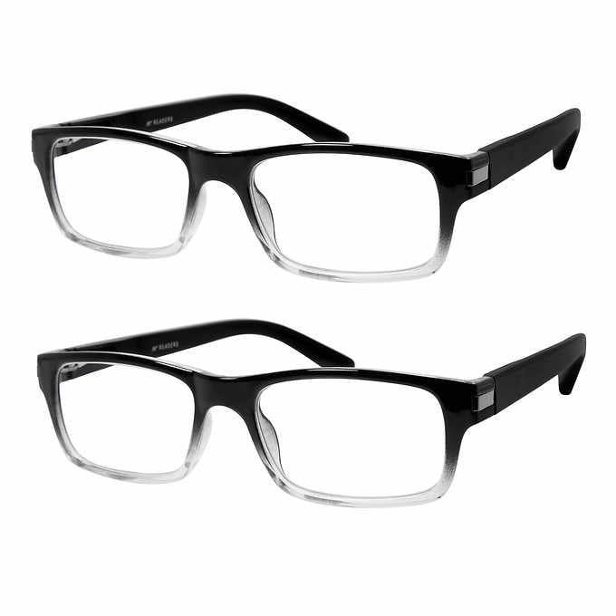 JAMES BLUELIGHT READING GLASSES, 2 PAIRS - Choose Magnification New