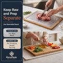 KoruPeak Pure Titanium & Carbonized Bamboo Cutting Board, Double Sided - Brand New