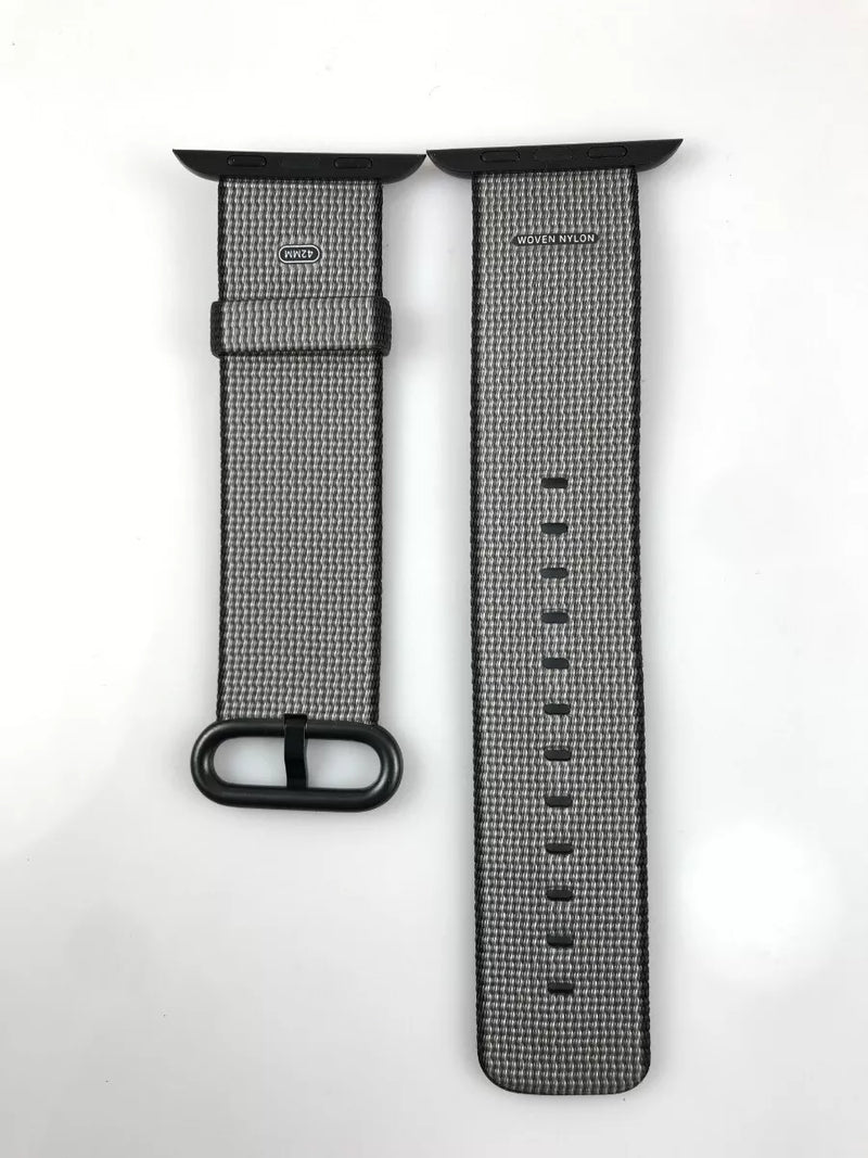 Apple Watch Woven NYLON Band Space Gray buckle 42MM - Black Like New