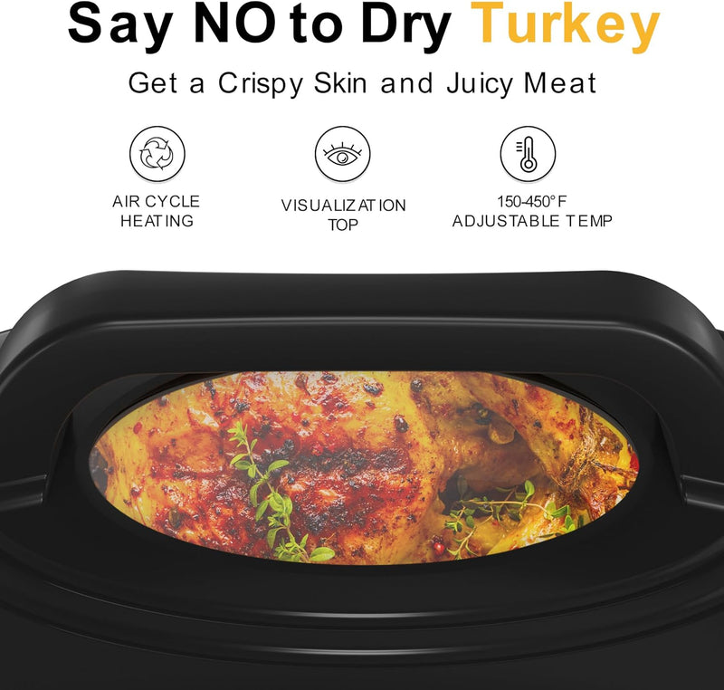 Sunvivi Roaster Oven 22Qt Electric Roaster Oven with Self-Basting Lid - Blue - Like New