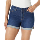 AMAZON ESSENTIALS WOMEN'S SLIM-FIT MID-RISE 4" JEAN SHORT DARK WASH SIZE 8 - Brand New