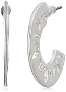 The SAK Pierced C Hoop Earrings, Silver, One Size - Brand New