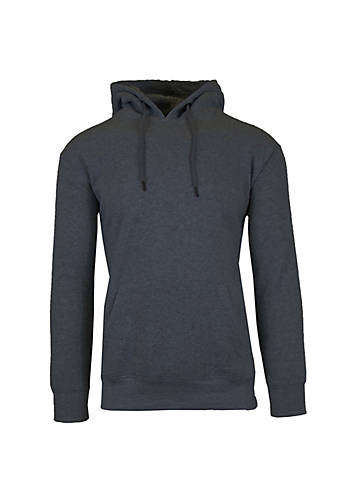 GALAXY BY HARVIC MEN'S HEAVYWEIGHT FLEECE-LINED HOODIE, MEDIUM, CHARCOAL, H-9001 - Brand New